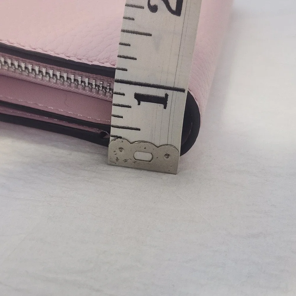 New $199 Kate Spade Lena Medium Compact Bifold Wallet Pebble Leather Tutu Pink